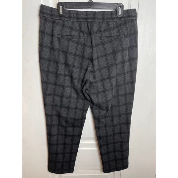 Loft Plaid Dress Pants Womens Petite Large Pull on Cropped Career Office Pants - Picture 4 of 12